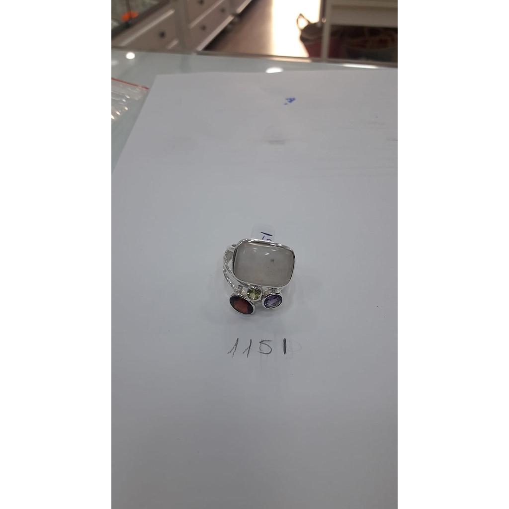 Anillo Pied. Nat. Perla Mad. Onix, Luna  1151