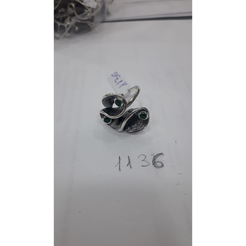 Anillo Pied. Nat. Onix, Rub. Esm. Zaf.  1136