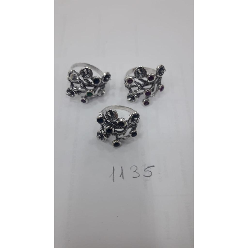 Anillo Pied. Nat. Onix, Rub. Esm. Zaf.  1135