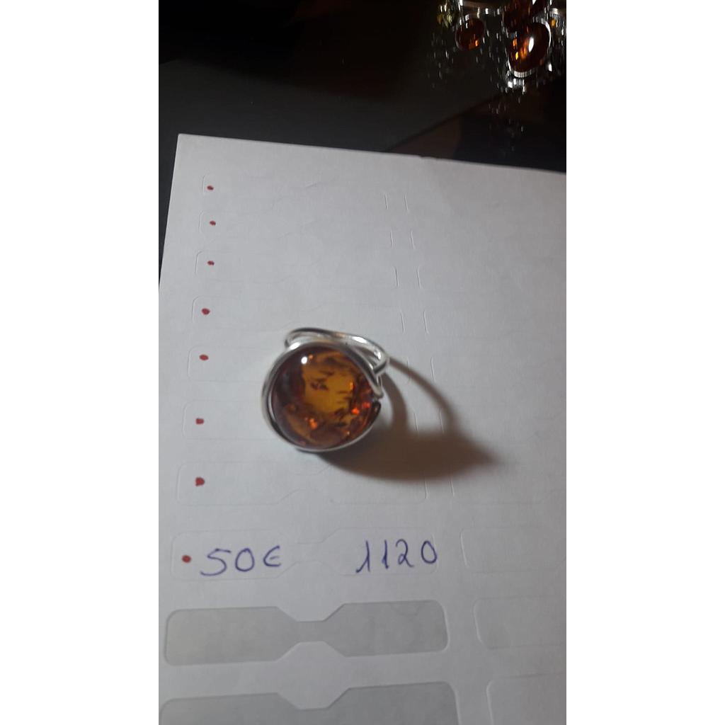 Anillo Pied. Nat. Ámbar  1120
