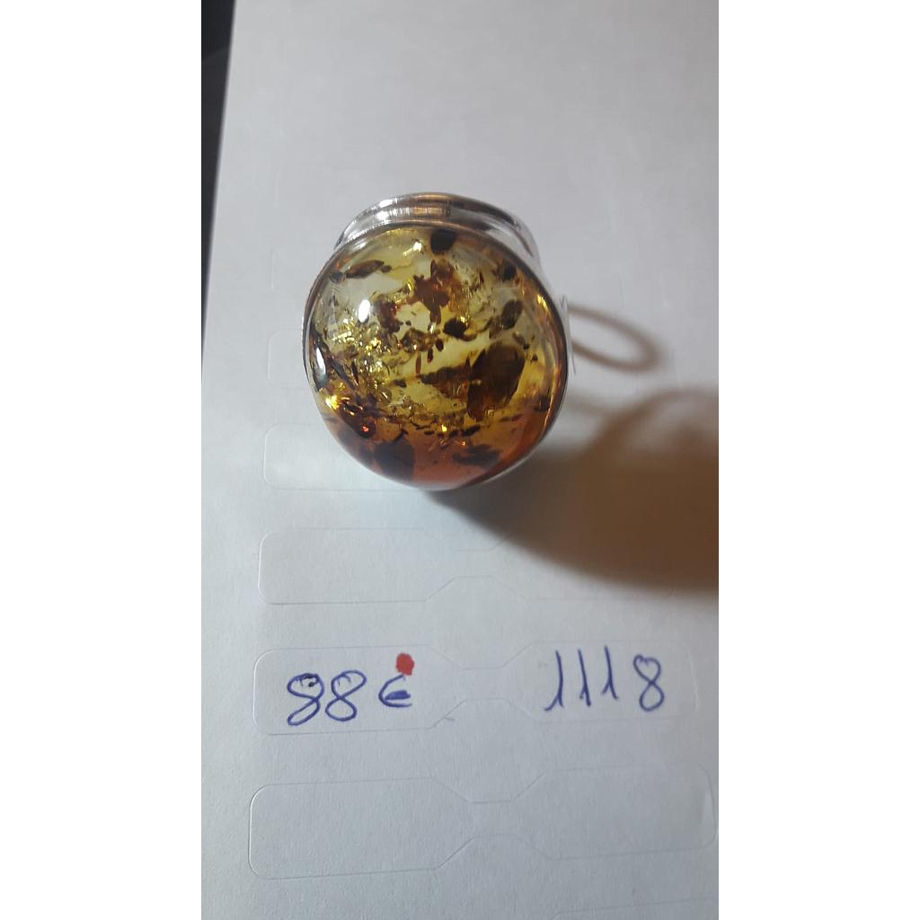 Anillo Pied. Nat. Ámbar  1118