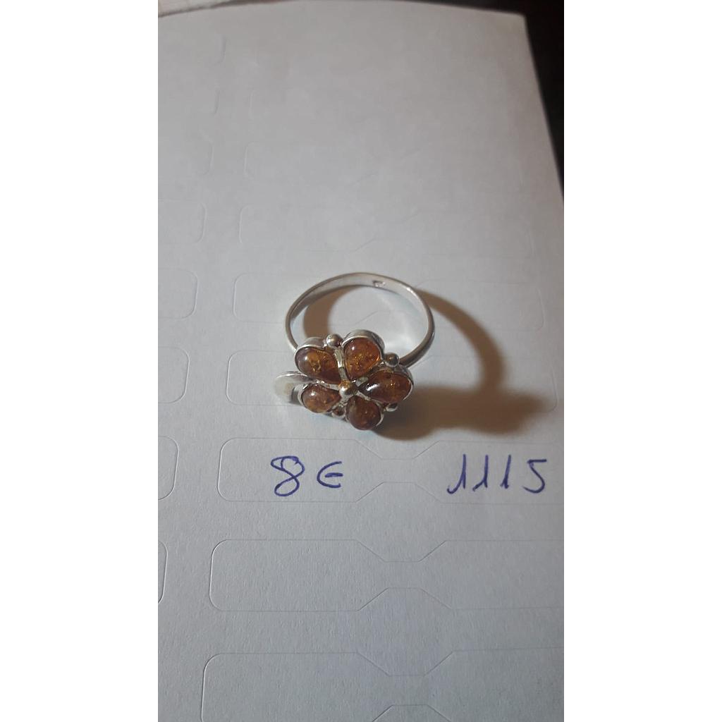 Anillo Pied. Nat. Ámbar  1115