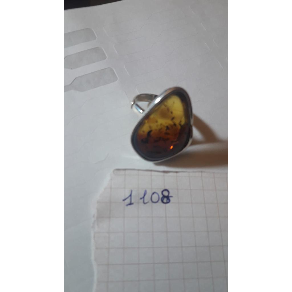 Anillo Pied. Nat. Ámbar  1108
