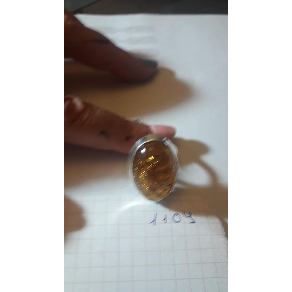 Anillo Pied. Nat. Ámbar  1104