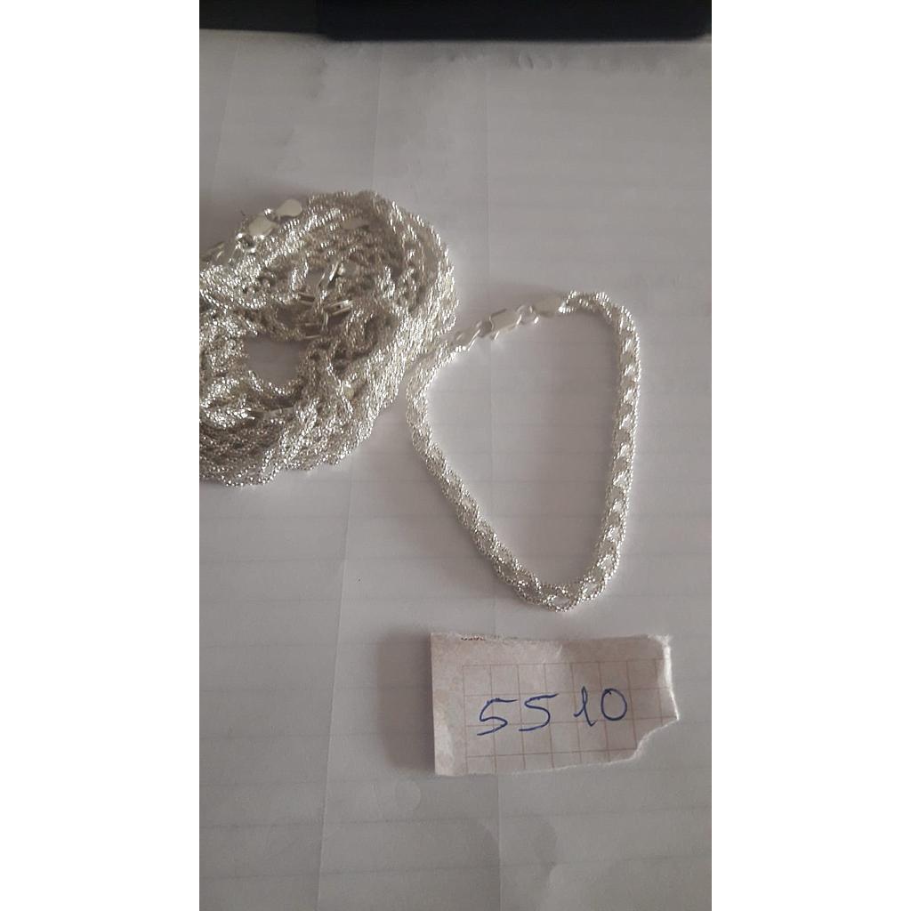 Puls. Plata Cordón Blanco Trenza  5510