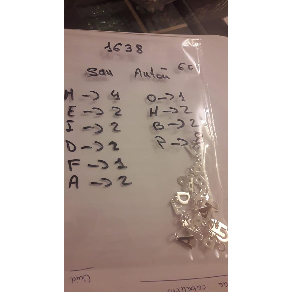 Colgante Plata Inciales 1638