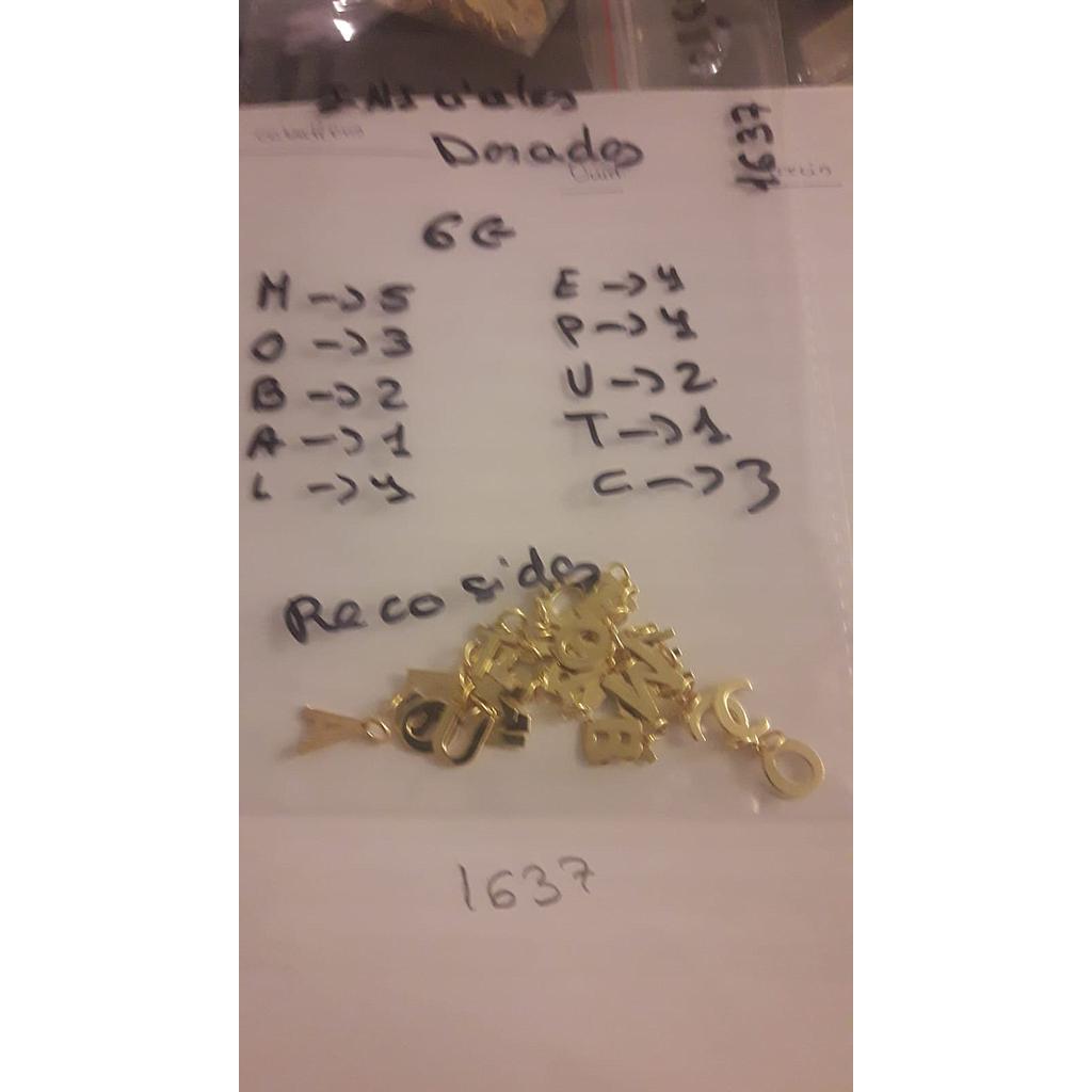 Colgante Plata Iniciales Chap. Oro 1637