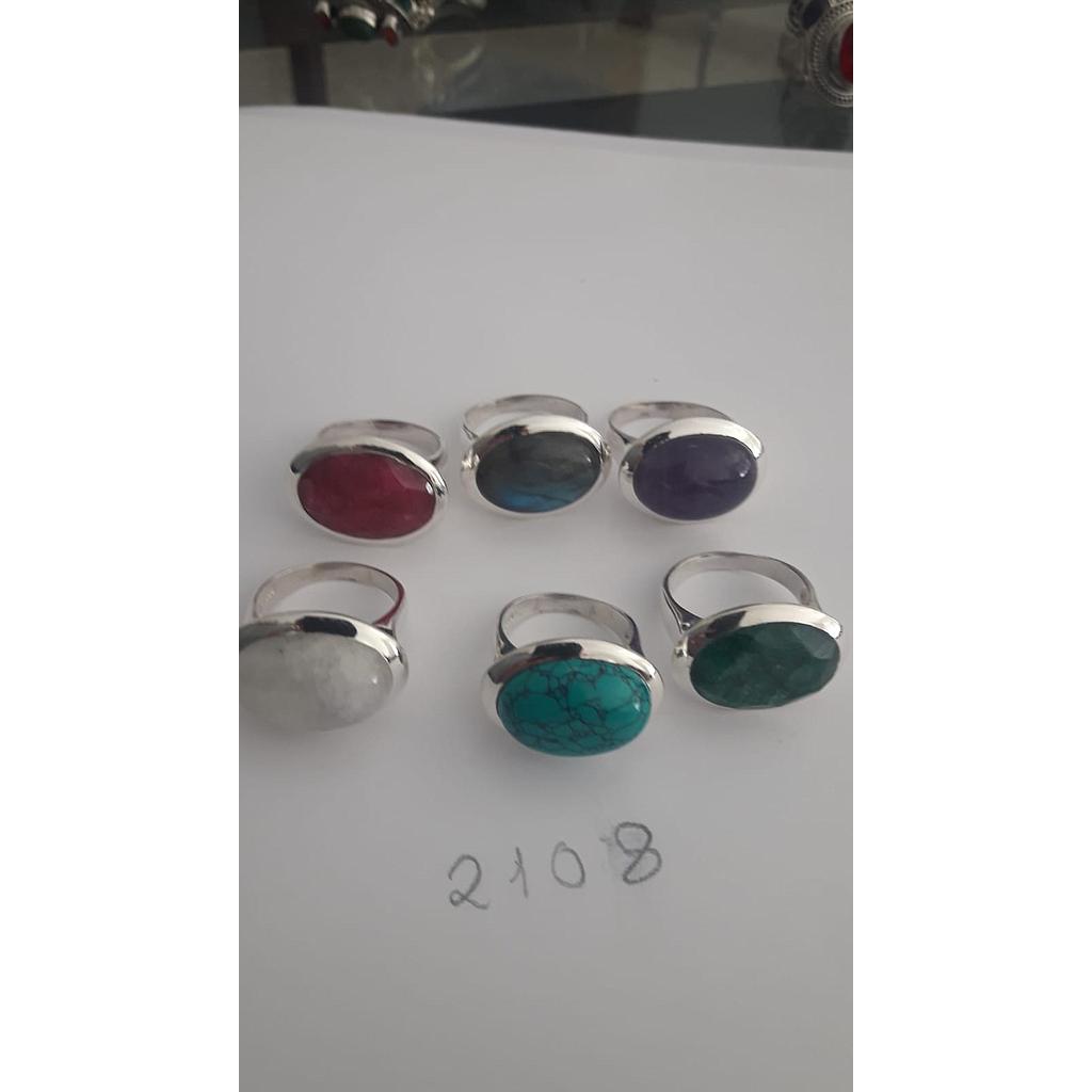 Anillo Pied. Nat. Luna, Jade. Turq, Rubí 2108