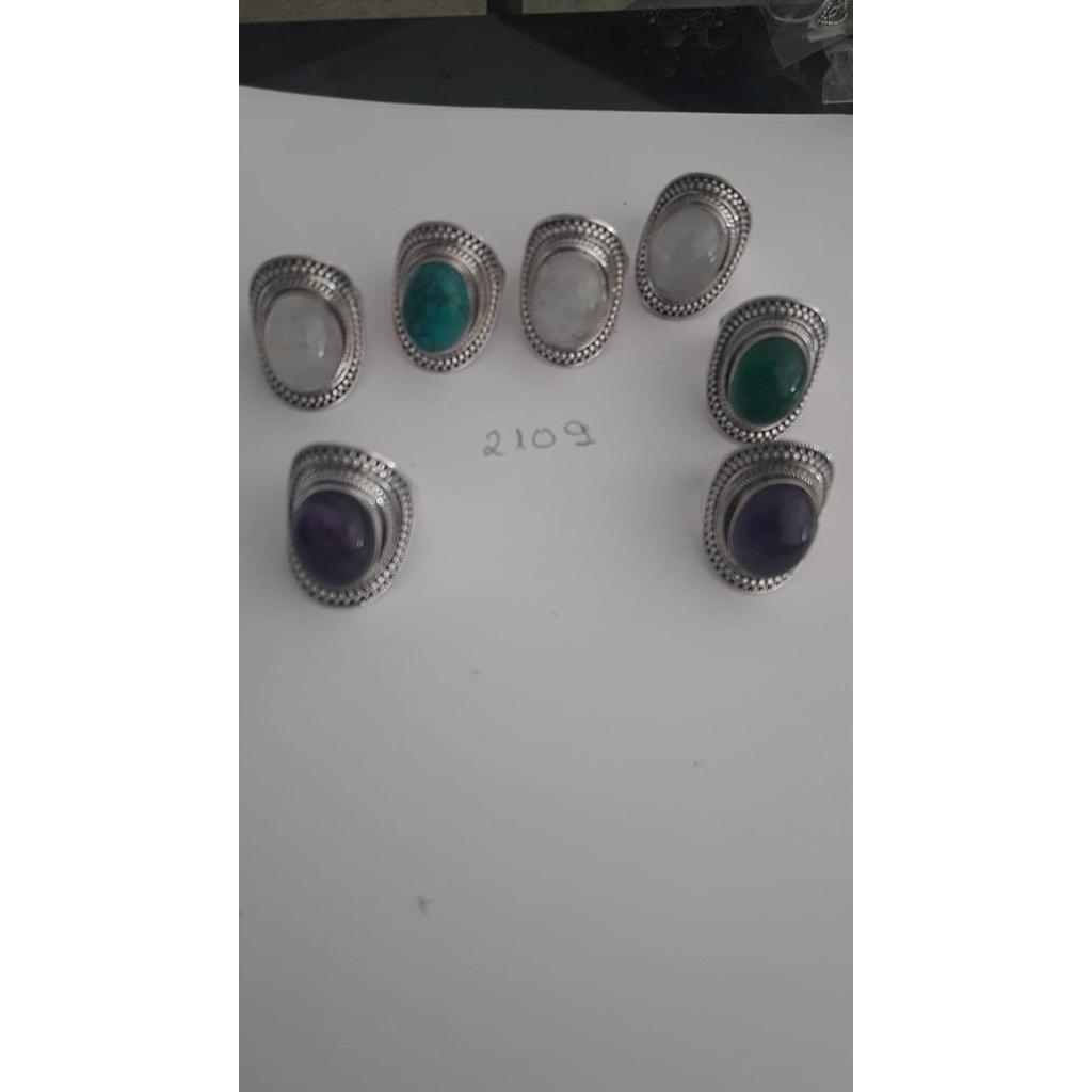Anillo Pied. Nat. Luna, Jade. Turq, Amast. 2109