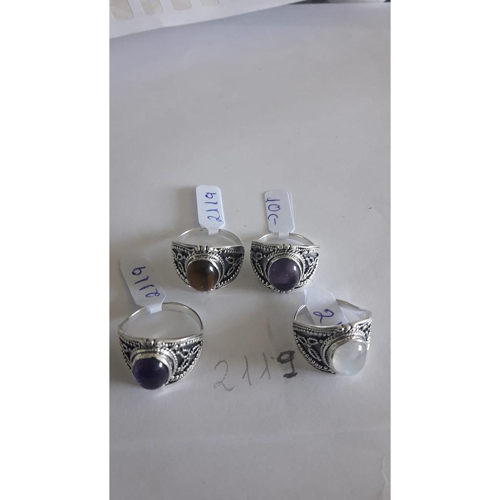 Anillo Pied. Nat. Ojo Tig. Amatista, Luna 2119