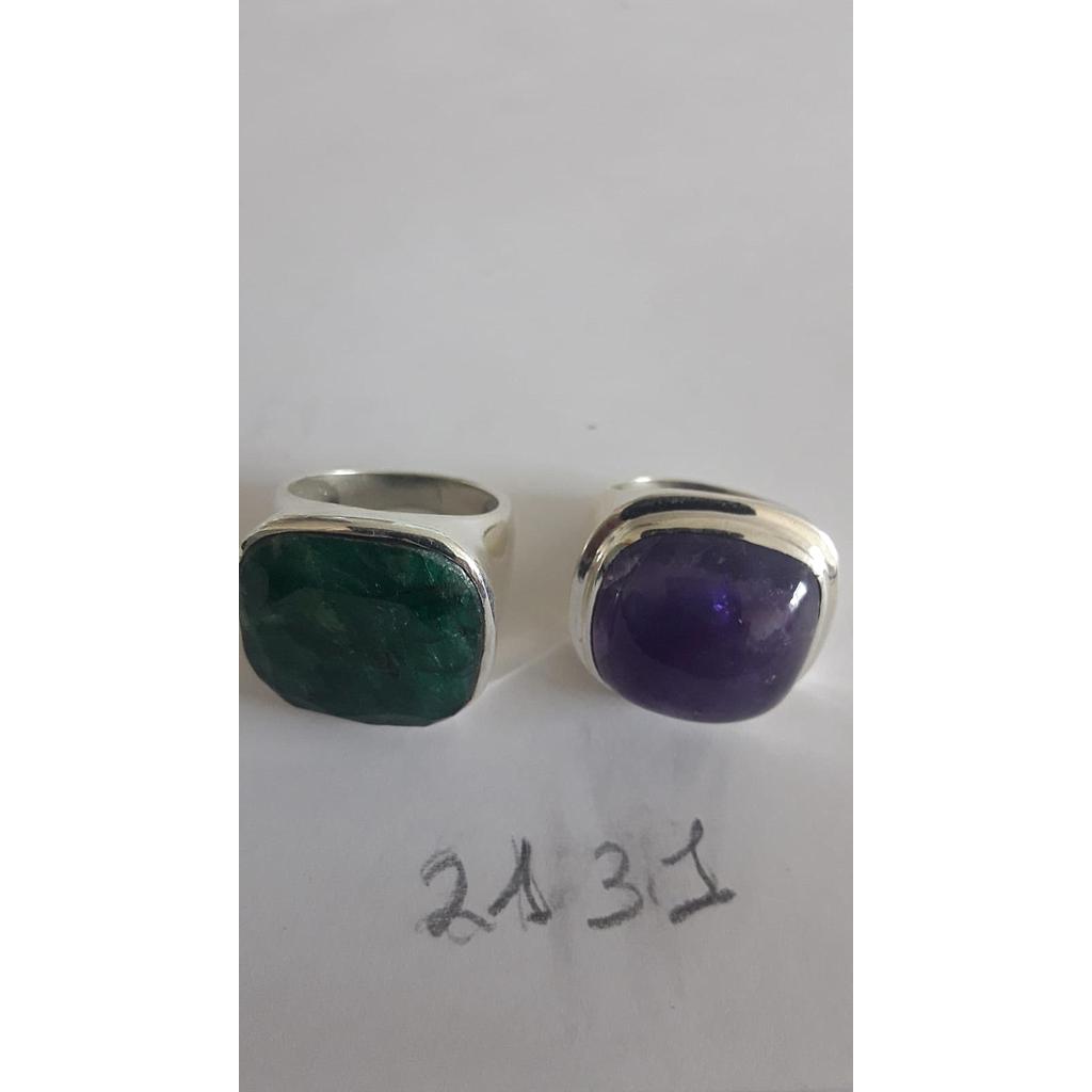 Anillo Pied. Nat. Amatista, Jade  2131