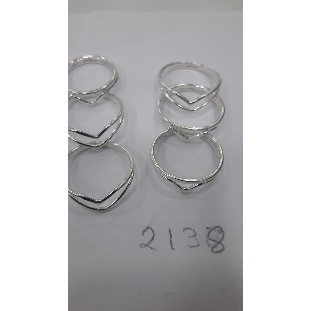 Anillo Plata Doble Pico  2138