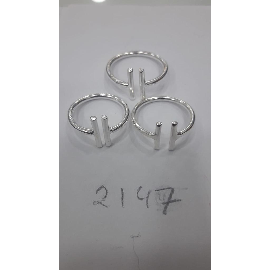 Anillo Plata Barras Paralelas  2147