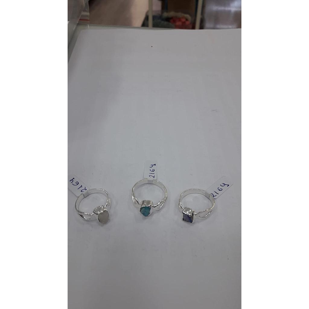 Anillo Plata Forma Piedra  2164