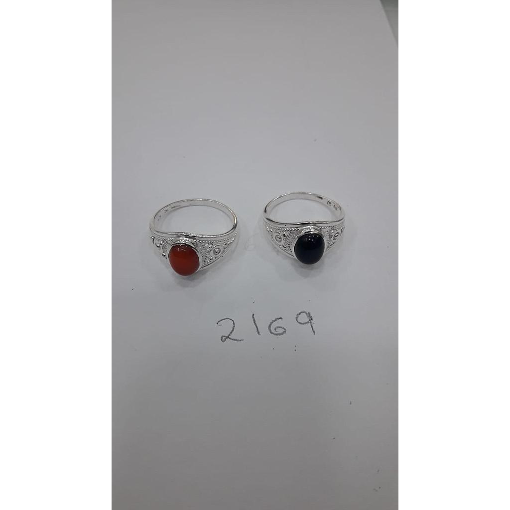 Anillo Pied. Nat. Onix, Cornalina  2169