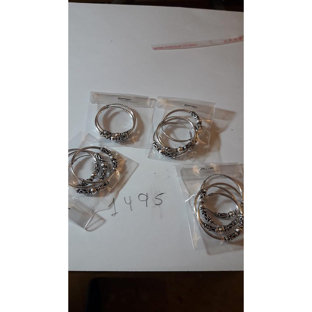 Pend. Plata Lisa  Aro Mediano Bali 1495