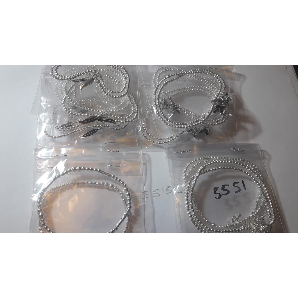 Puls. Plata Elástica Bolitas Dije 5551