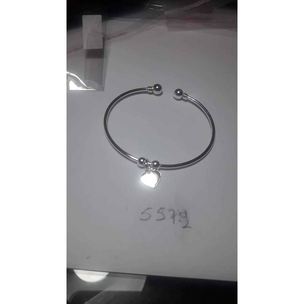 Puls. Plata Rígida Corazón y Bolitas Colg.  5579