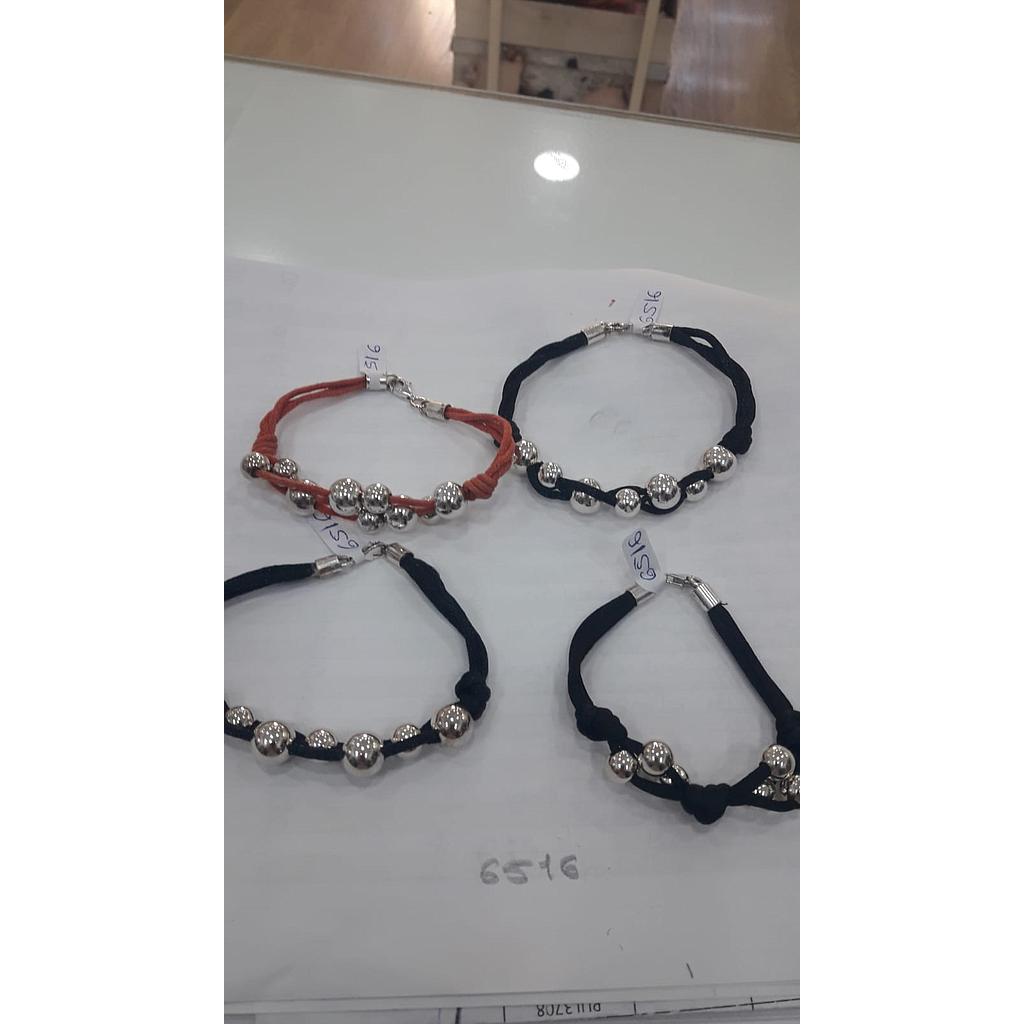 Puls. Plata Cuero Bolas 6516