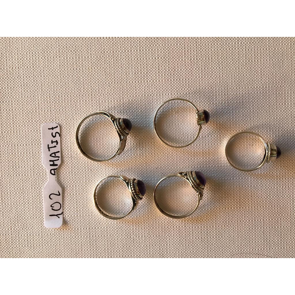 Anillo Pied. Nat. Amatista 102