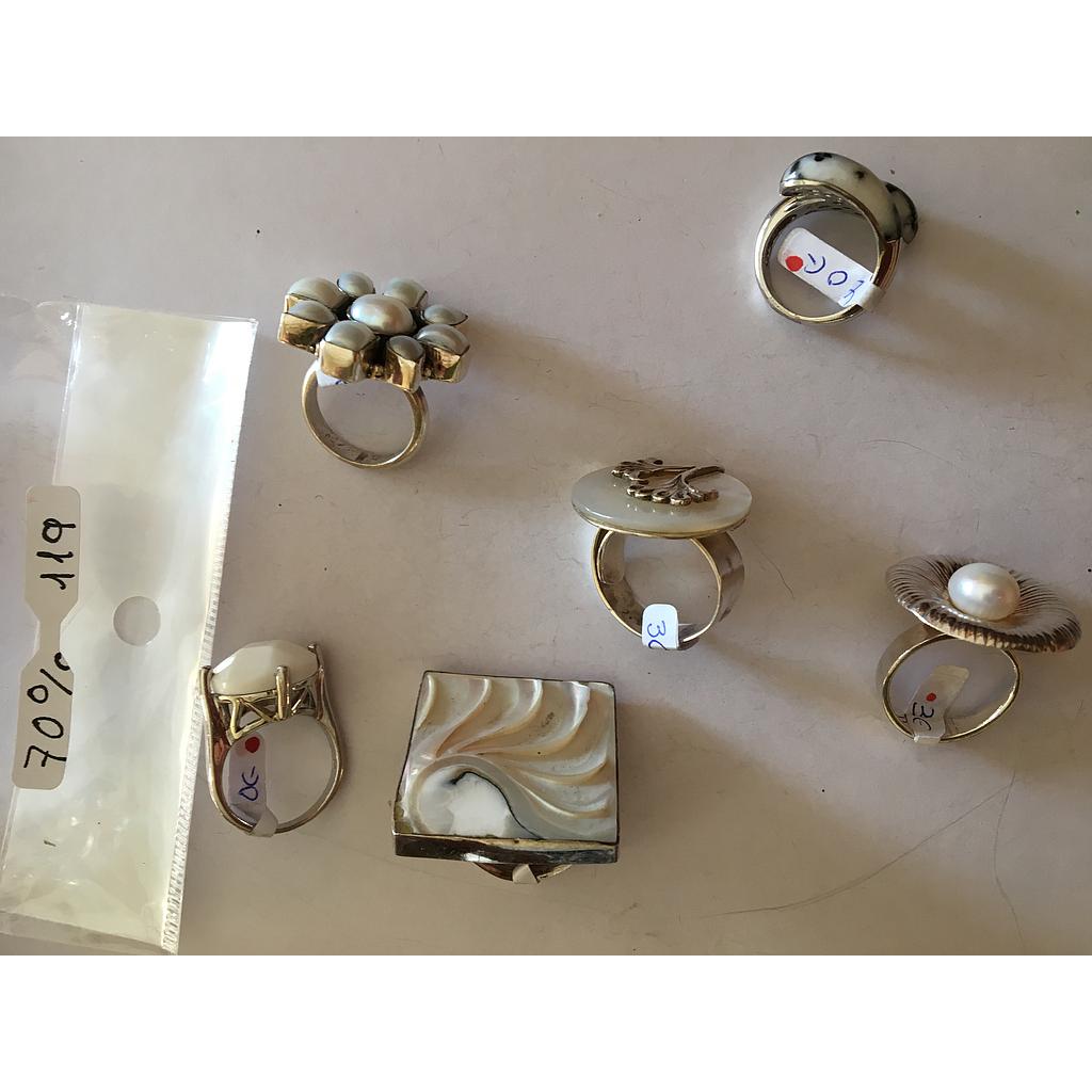 Anillo Pied. Nat. Out. 70 % Nacar, Perla Marm. 119