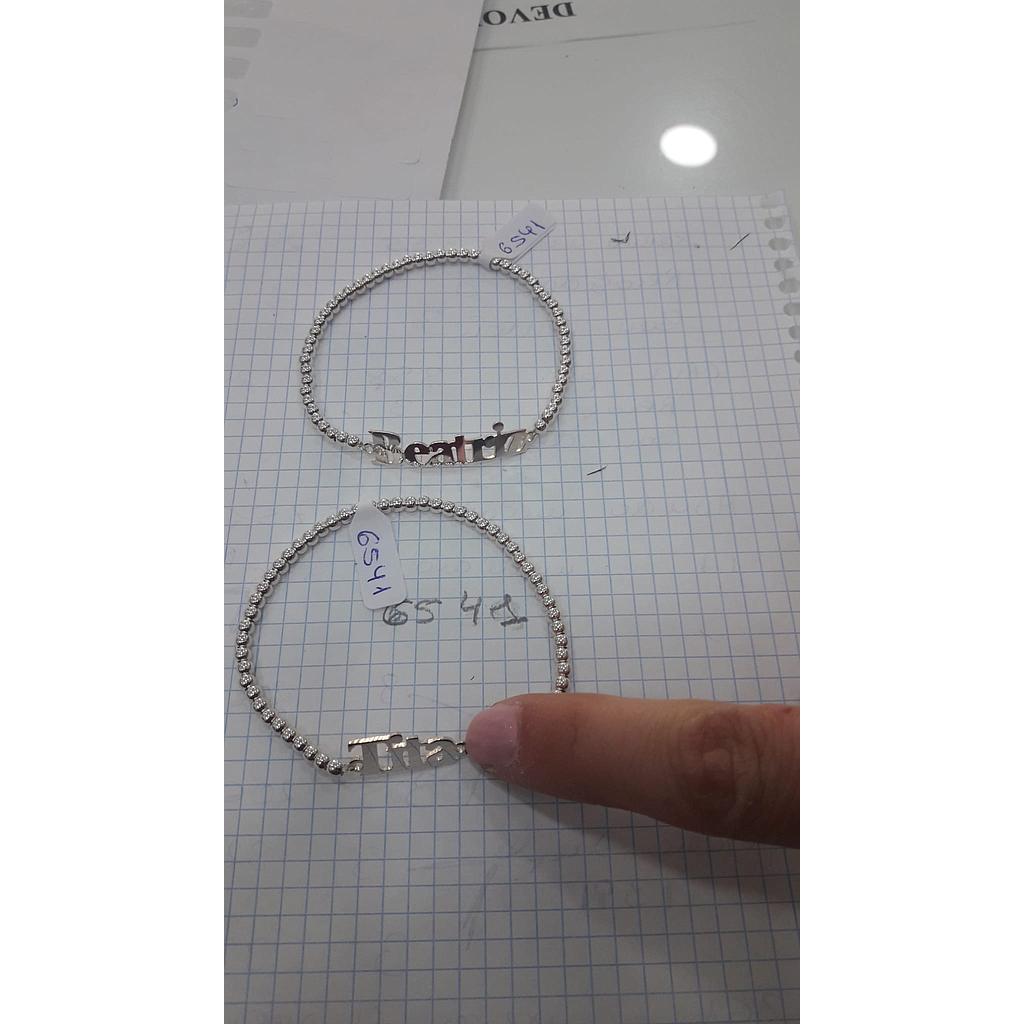 Puls. Plata Nombres con Bolas Elástica  6541