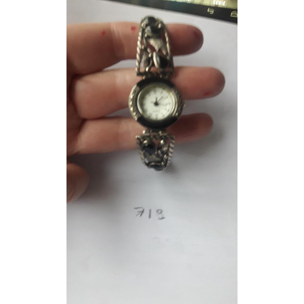 Reloj Plata Marquesita y Piedra Onix  719
