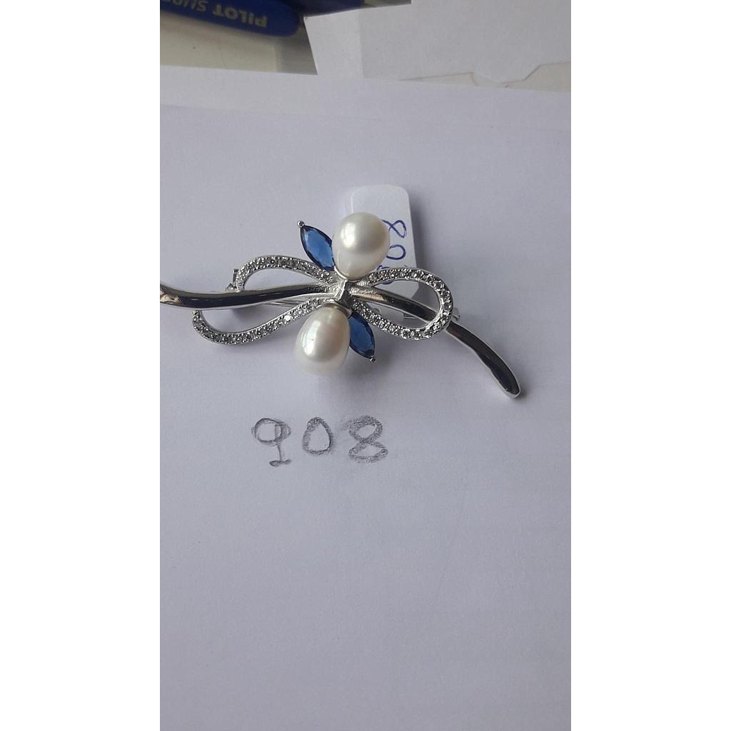 Broche Plata Zirconita Mońita Zafiro y Esmeralda 908