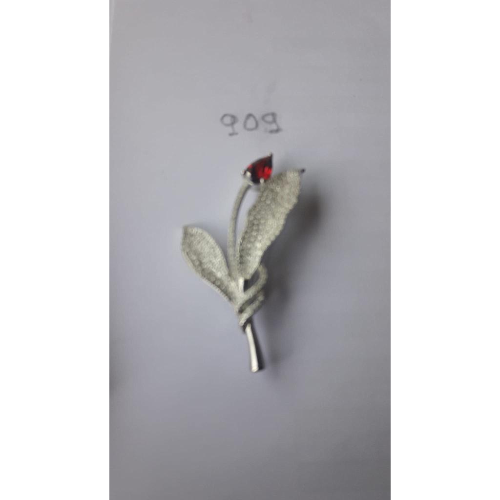 Broche Plata Zirconita Tulipan + Granate 909