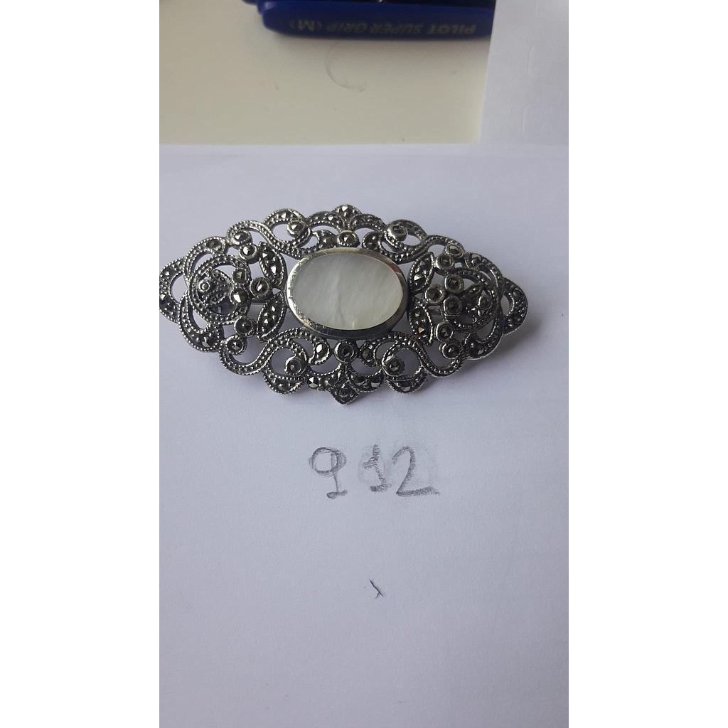 Broche Plata Marquesita Nacar  912