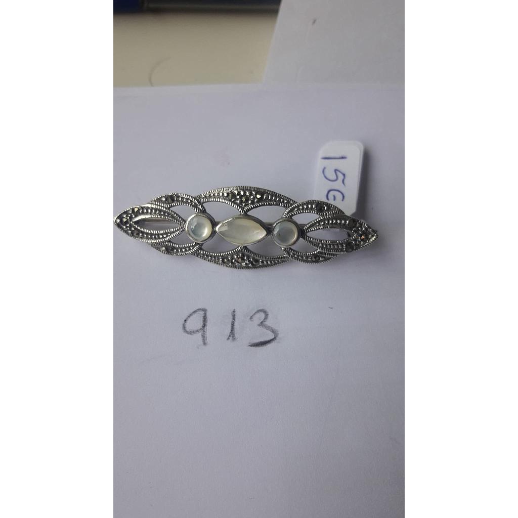 Broche Plata Marquesita Nacar 3 Piezas 913