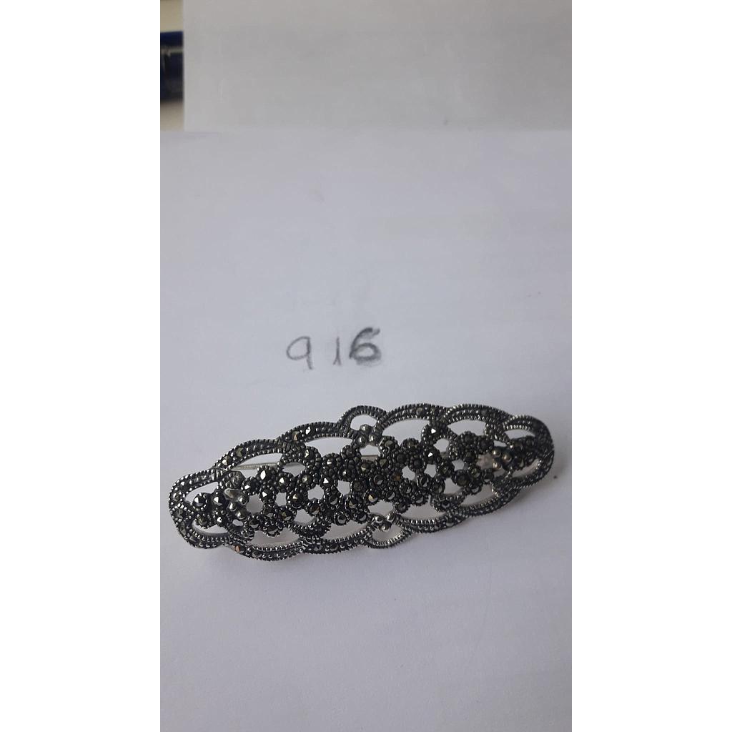 Broche Plata Marquesita Rectangular 916