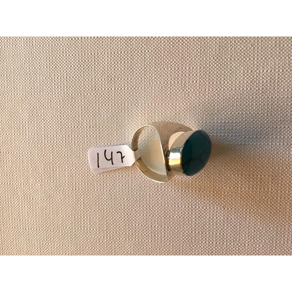 Anillo Pied. Nat. Grande Turquesa 147