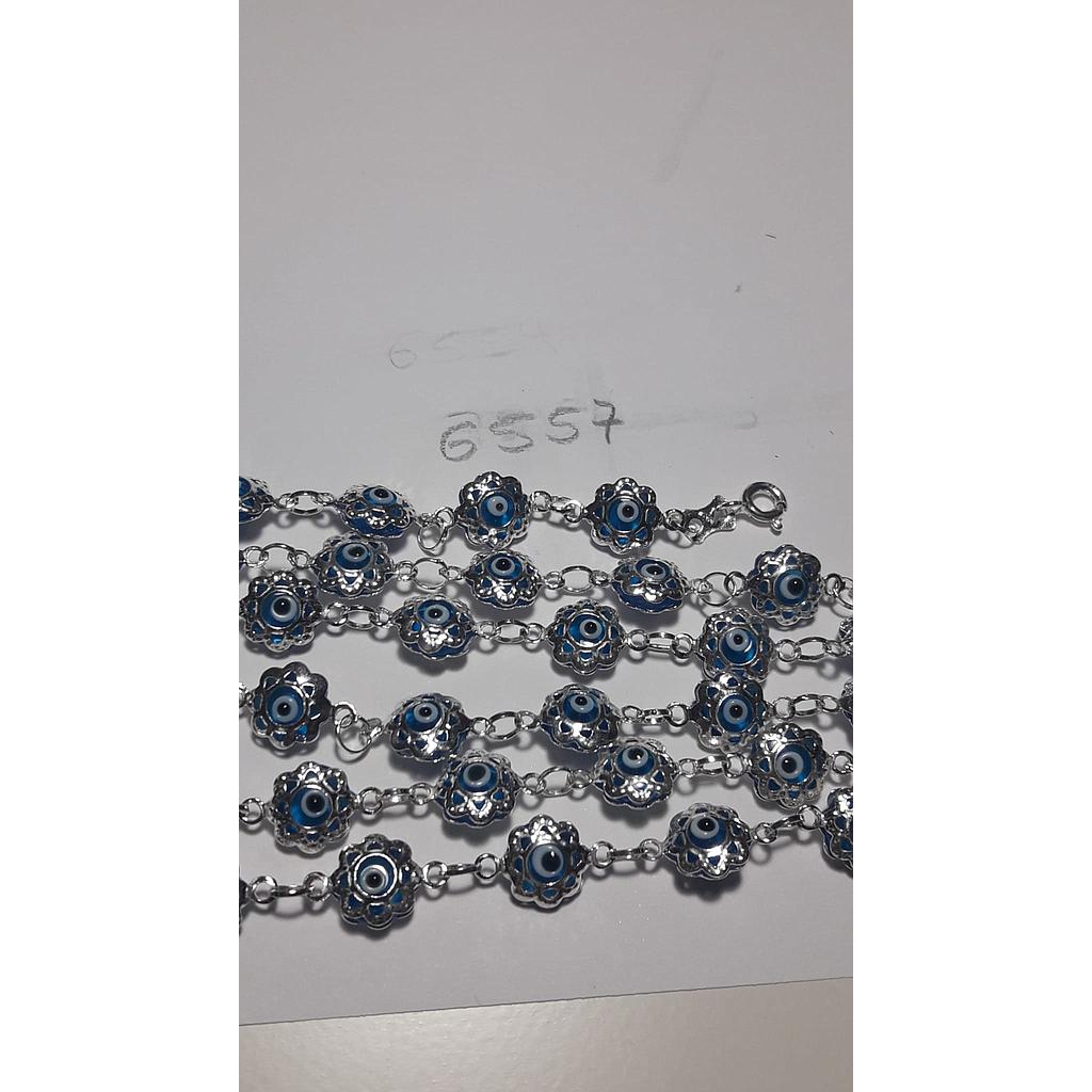 Puls. Plata Ojo Turco Flores Peq. 6557