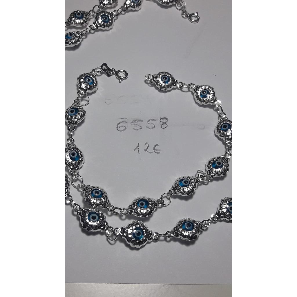 Puls. Plata Ojo Turco Flores Grande 6558