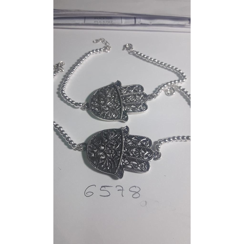 Puls. Plata Mano Fátima Bolas  6578