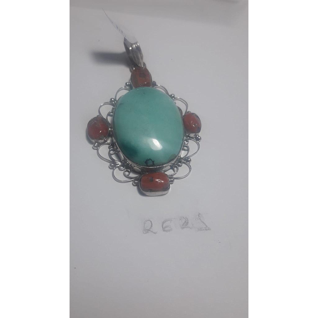 Colgante Piedra Turq. Coral 2621