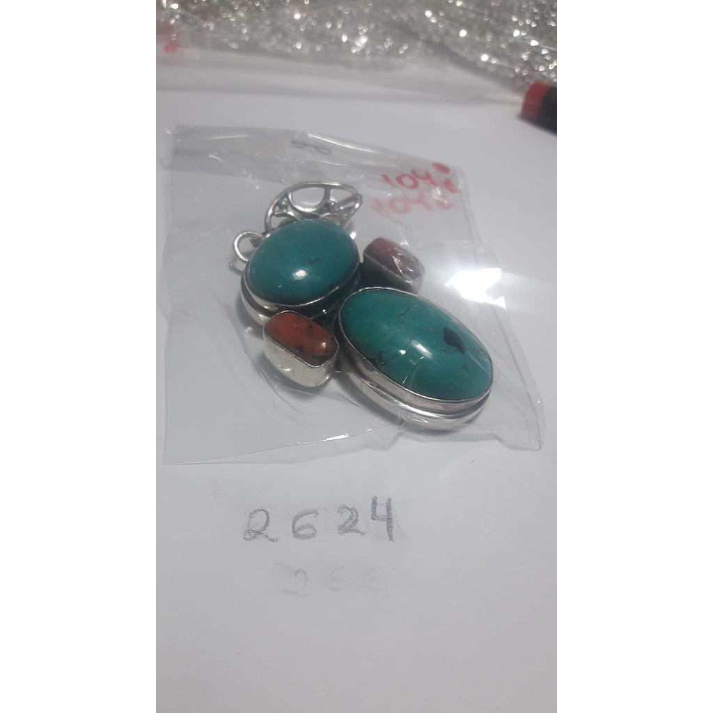 Colgante Piedra Turq. Coral 2624