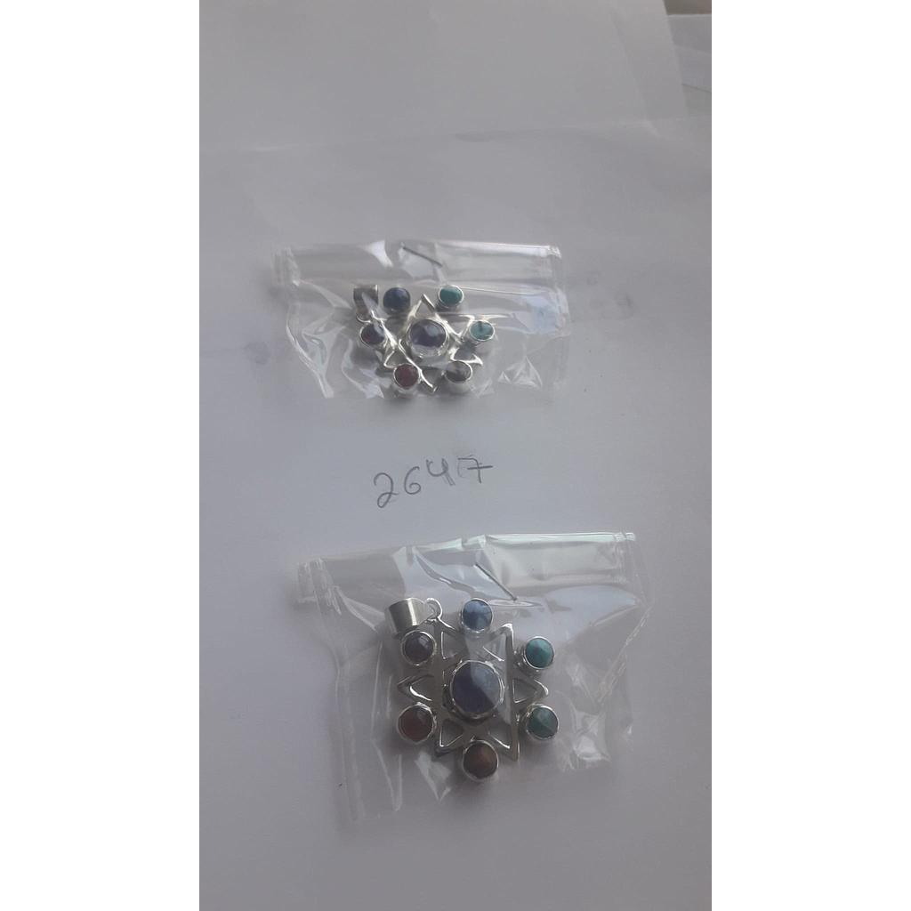 Colgante Piedra Estrella David 7 Chacras 2647