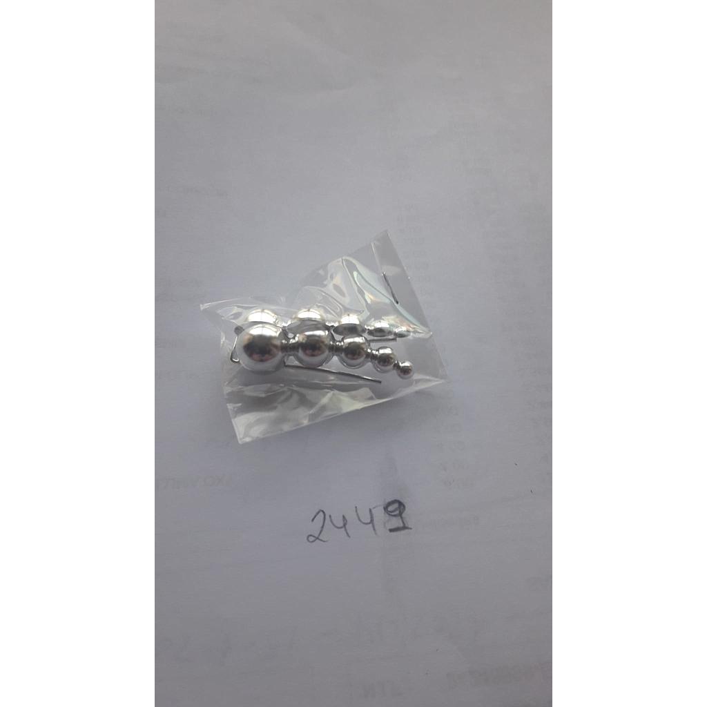 Pend. Plata Lisa Hippie 5 medias Bolas 2449