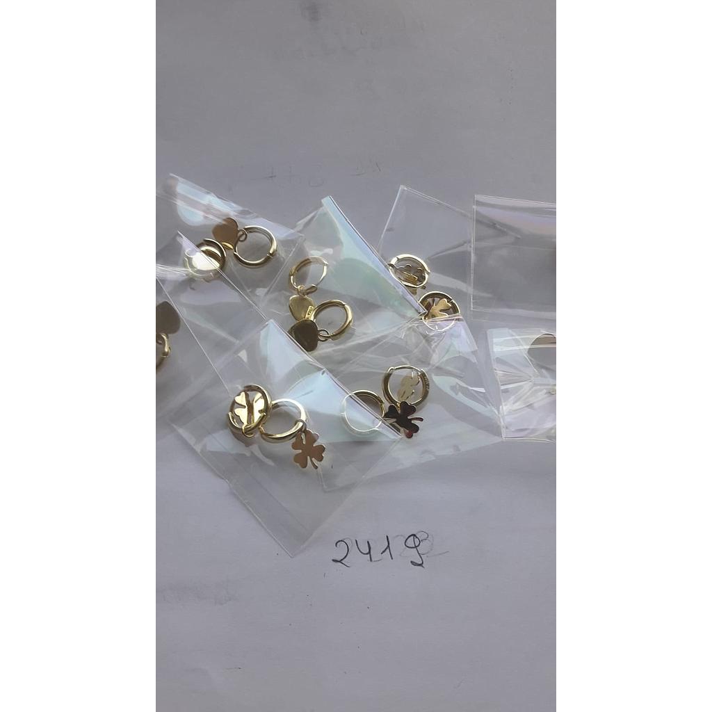 Pend. Plata Aro Mini Corazon,Luna, Trébol 2419