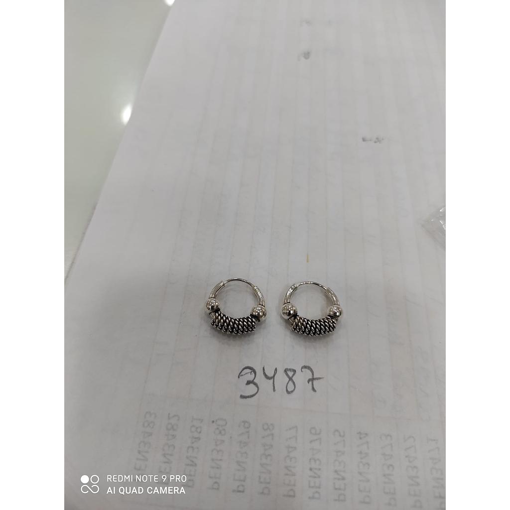 Pend. Plata Mini Aro Rel. 2 Bol.  3487