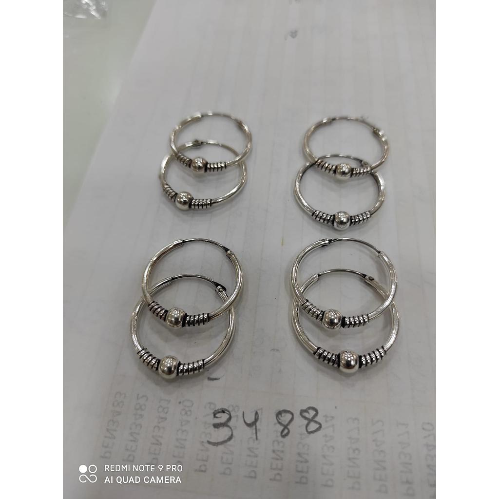 Pend. Plata Mini Aro Rel. Central 2 Bol.  3488