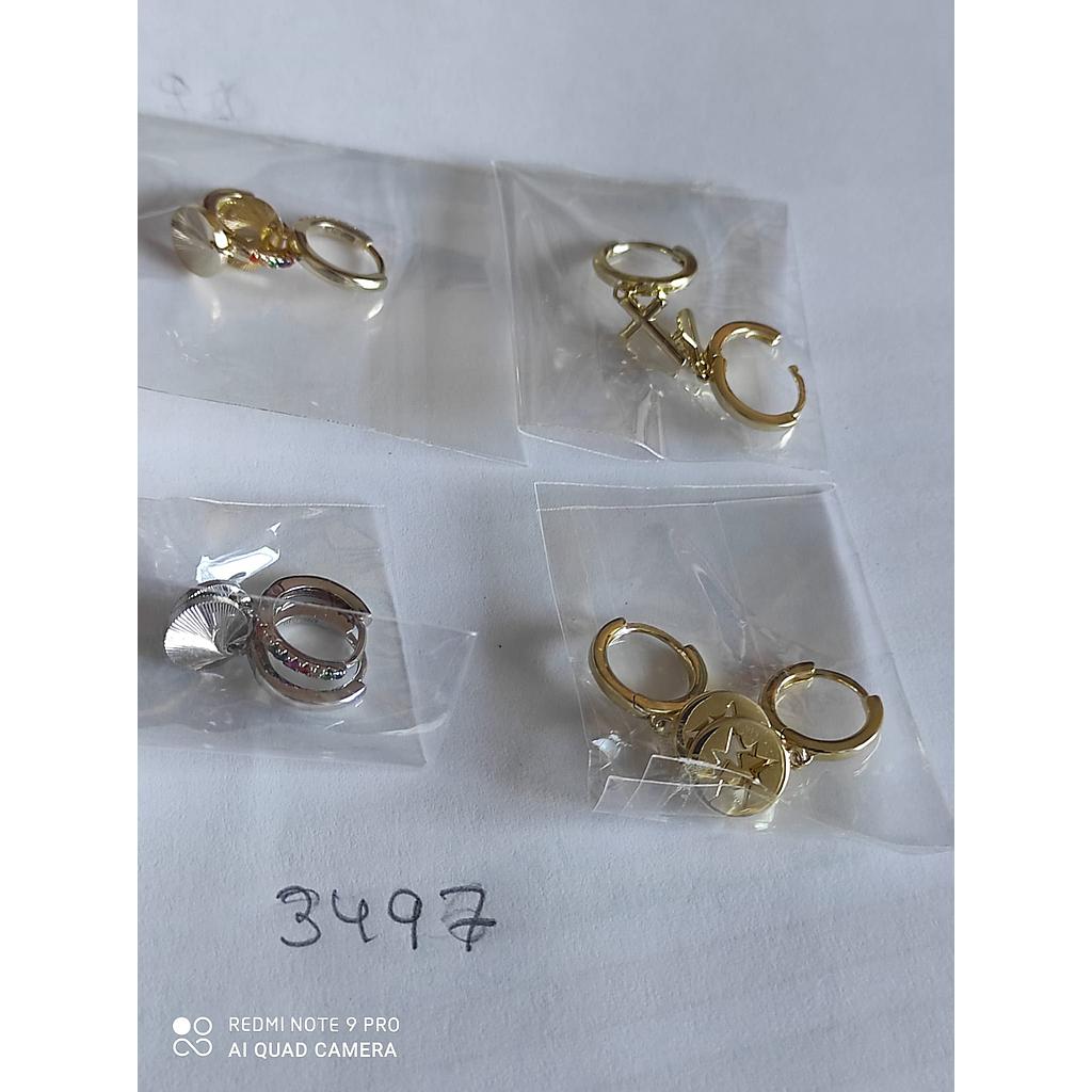 Pend. Plata Mini Aro Dorado con Fetiche 3497
