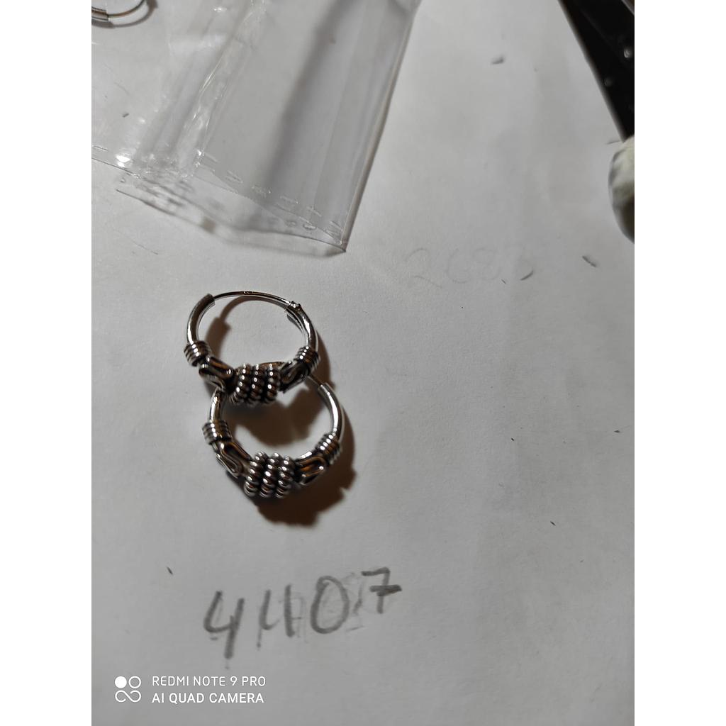 Pend. Plata  Aro Mini Óxido XS 4407