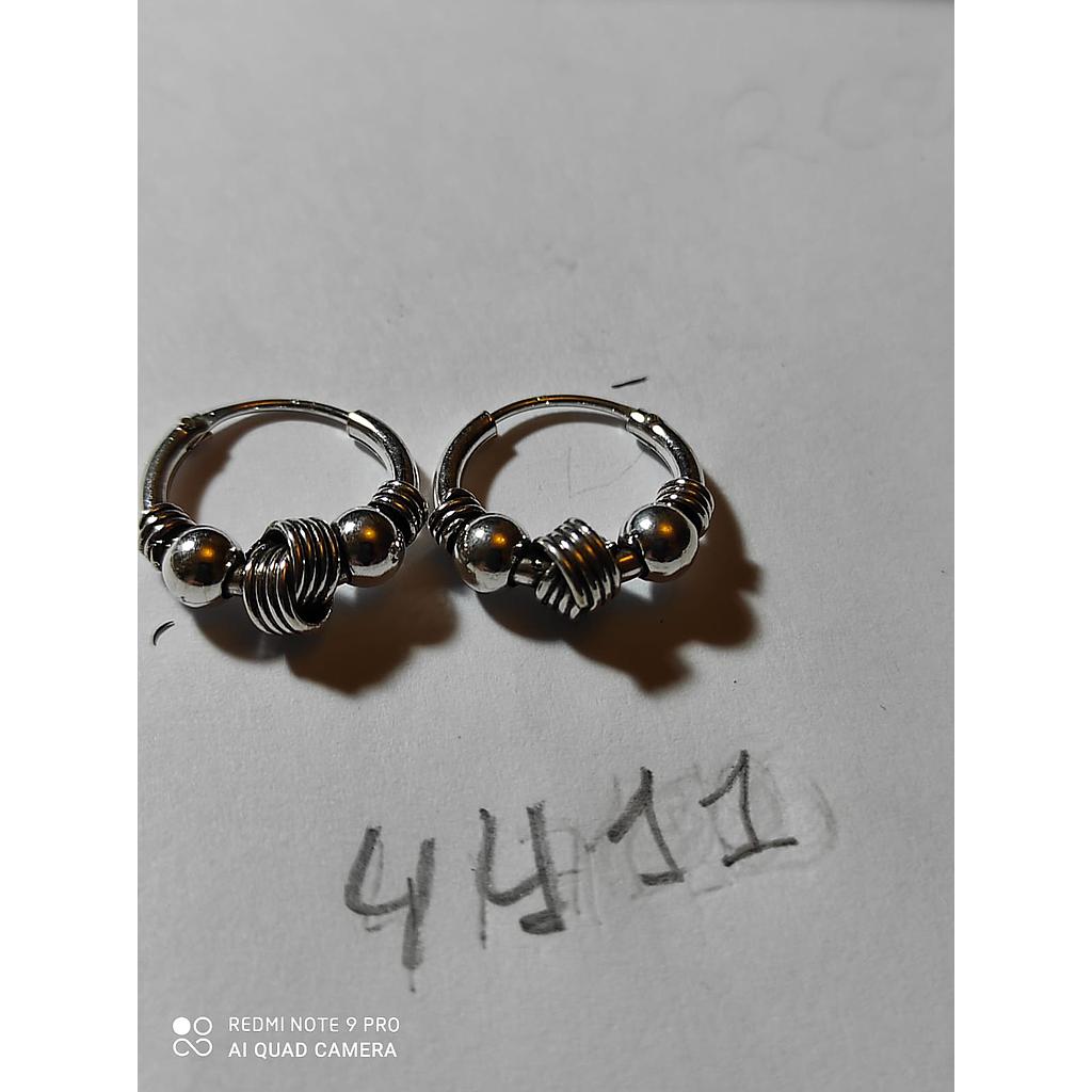 Pend. Plata  Aro Nudo 2 Bolas XXS  4411