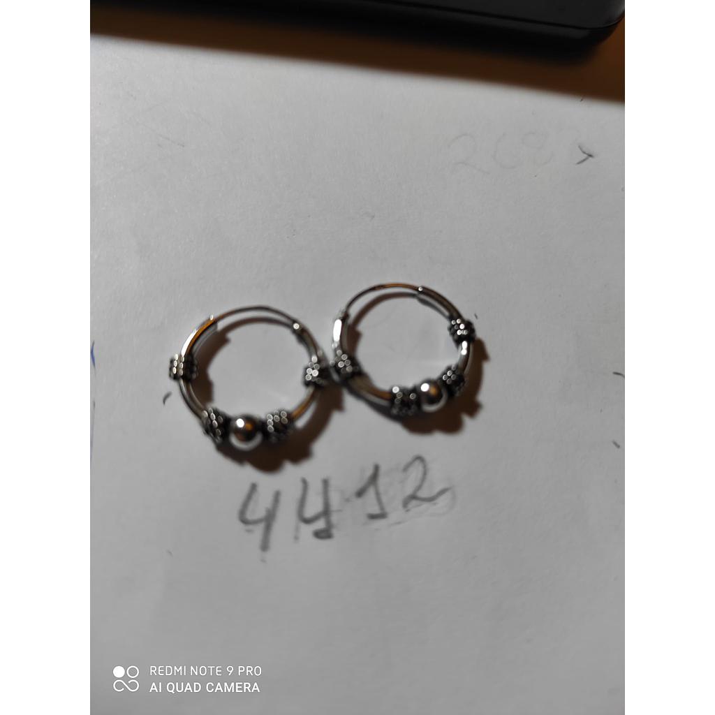 Pend. Plata  Aro Nudo 2 Bolas XS  4412