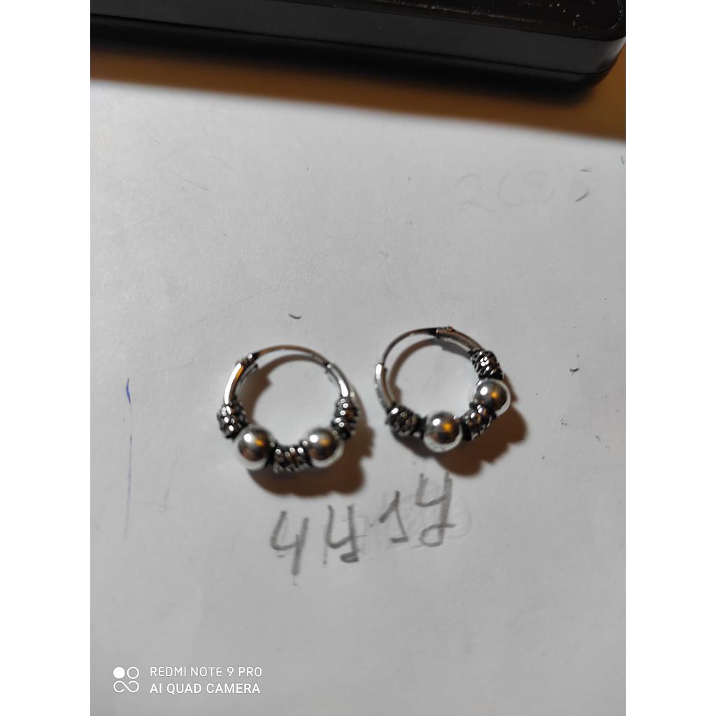 Pend. Plata  Aro Óxido Dos Bolas XS  4414