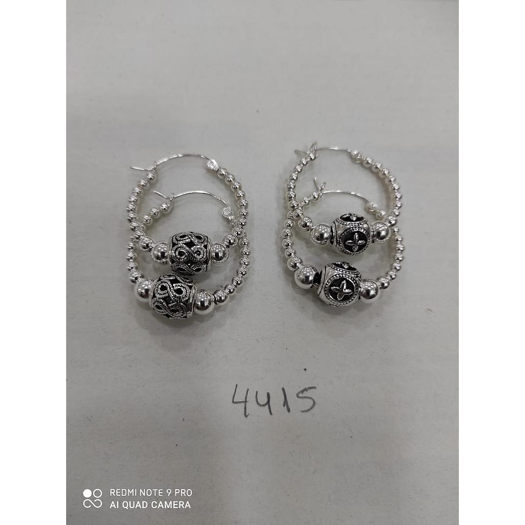 Pend. Plata  Aro Multibolas Central Óxido  4415