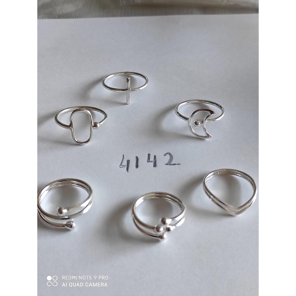 Anillo Plata Luna, Bol, Pico  4142